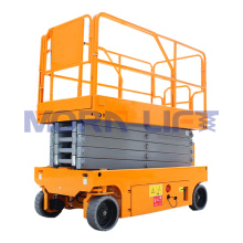 high quality 12m height working platform four wheels electric self propelled mobile hydraulic scissor lift for sale